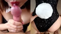 Abspielen Kostbares Häschen, Saugen, Sashay und Sperma auf Kitty-Cat mit Barkertitle - japanischer POV